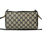 GUCCI Shoulder Bag leather Navy Sherry line