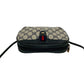 GUCCI Shoulder Bag Leather, PVC Navy GG logo Metal Sherry line Women Used Authentic