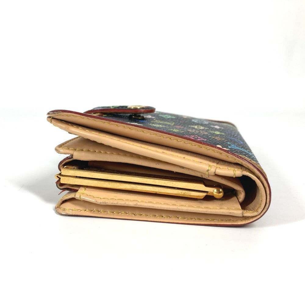 LOUIS VUITTON Folded wallet M92988 Monogram multicolor canvas black Monogram multicolor Porto Monevier Vienova Women Used Authentic