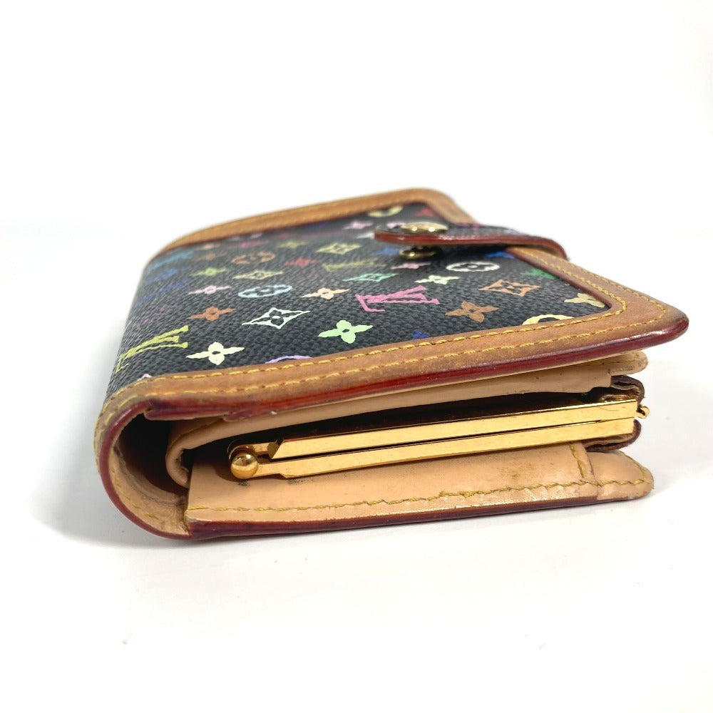 LOUIS VUITTON Folded wallet M92988 Monogram multicolor canvas black Monogram multicolor Porto Monevier Vienova Women Used Authentic
