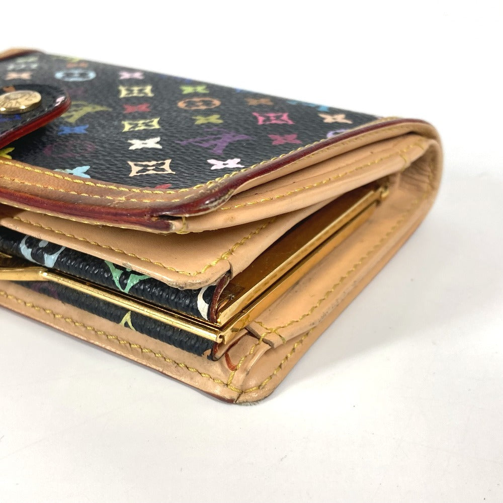 LOUIS VUITTON Folded wallet M92988 Monogram multicolor canvas black Monogram multicolor Porto Monevier Vienova Women Used Authentic