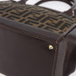 FENDI Zucca Canvas Hand Bag Black Brown Auth