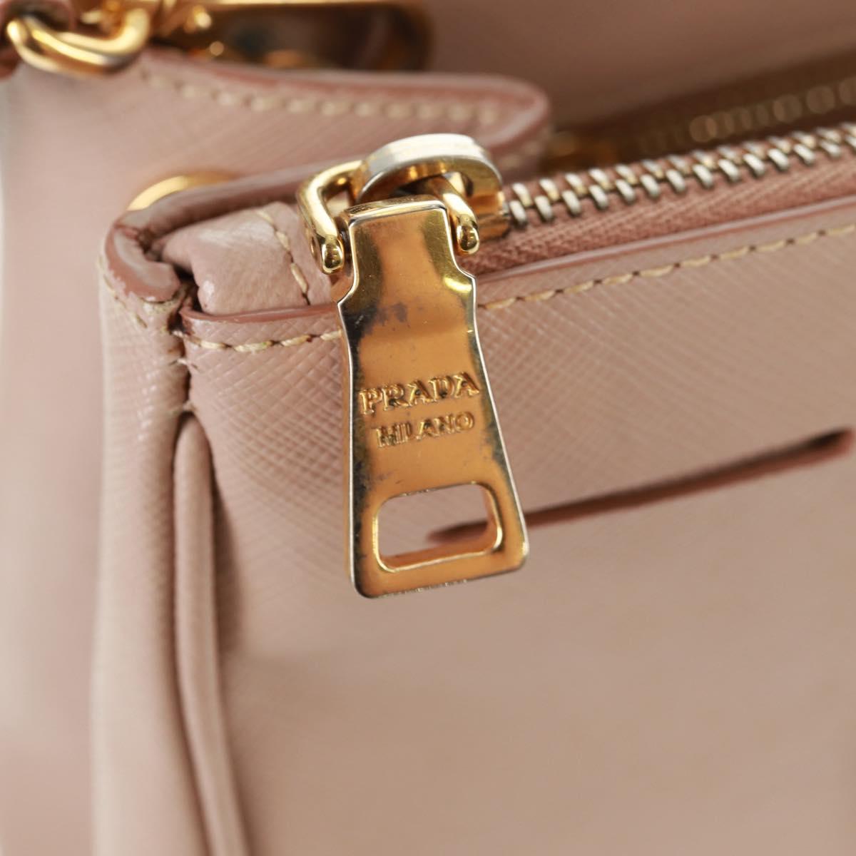 PRADA Two Way Hand Bag Saffiano Leather Pink Gold