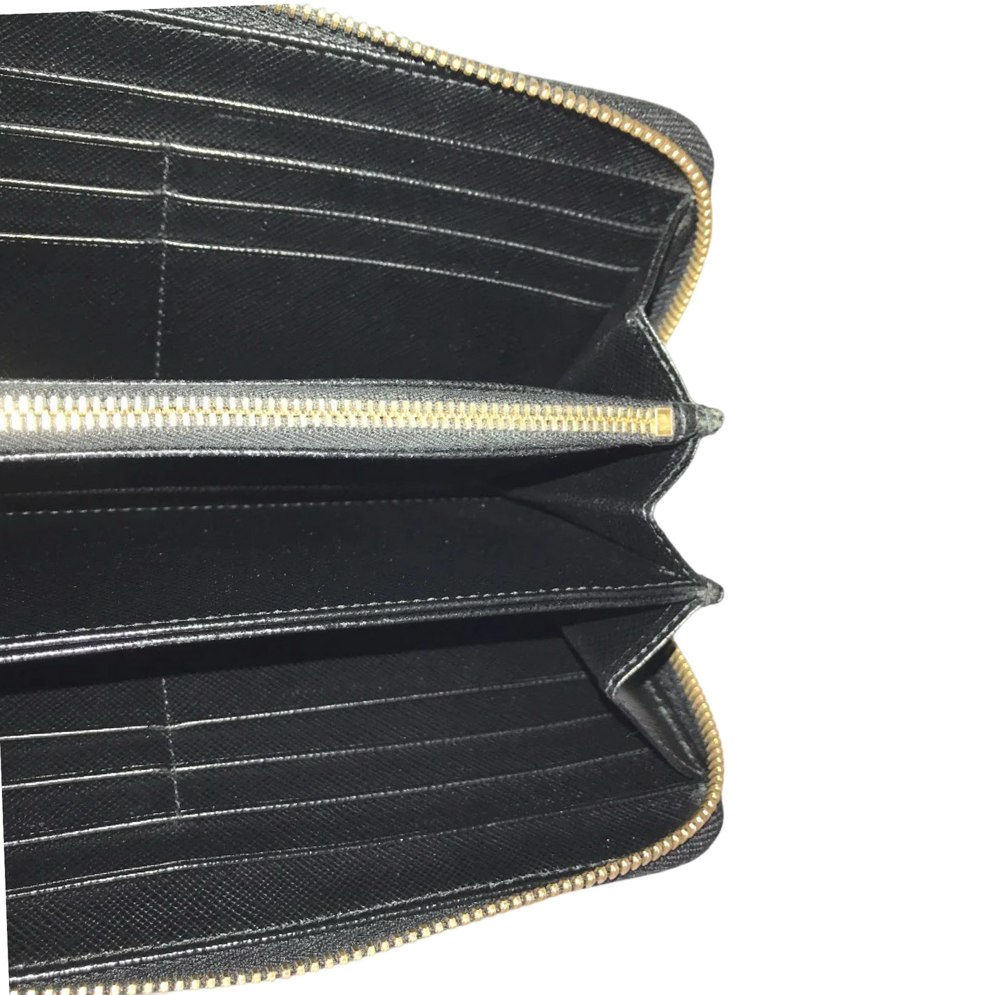 PRADA SAFFIANO ROUND ZIP LONG WALLET BLACK