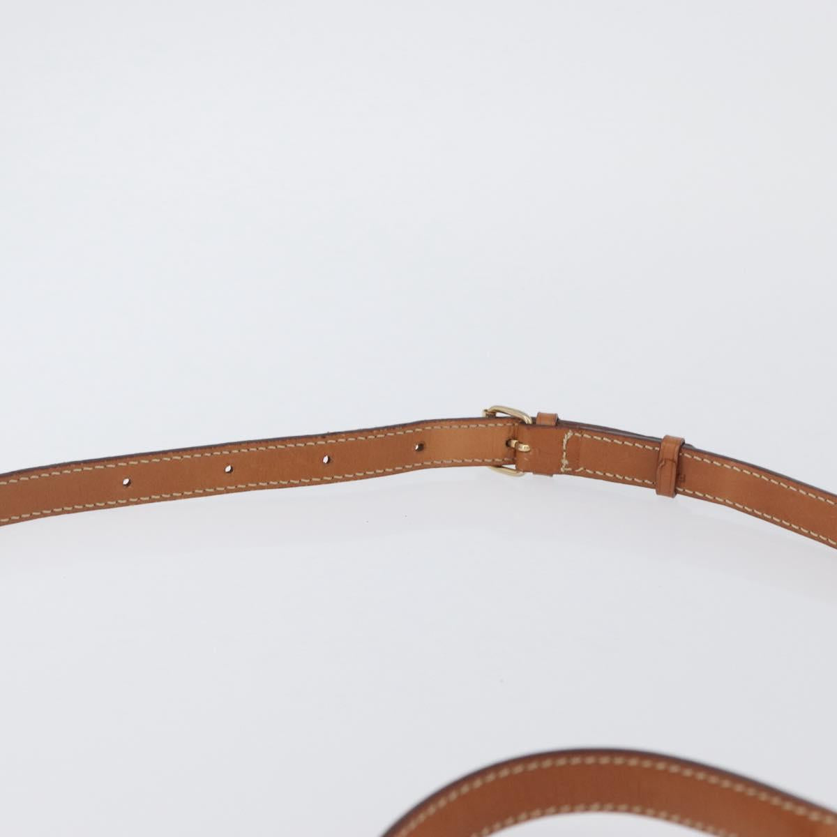 CELINE Macadam Monogram Canvas Shoulder Bag Beige Gold