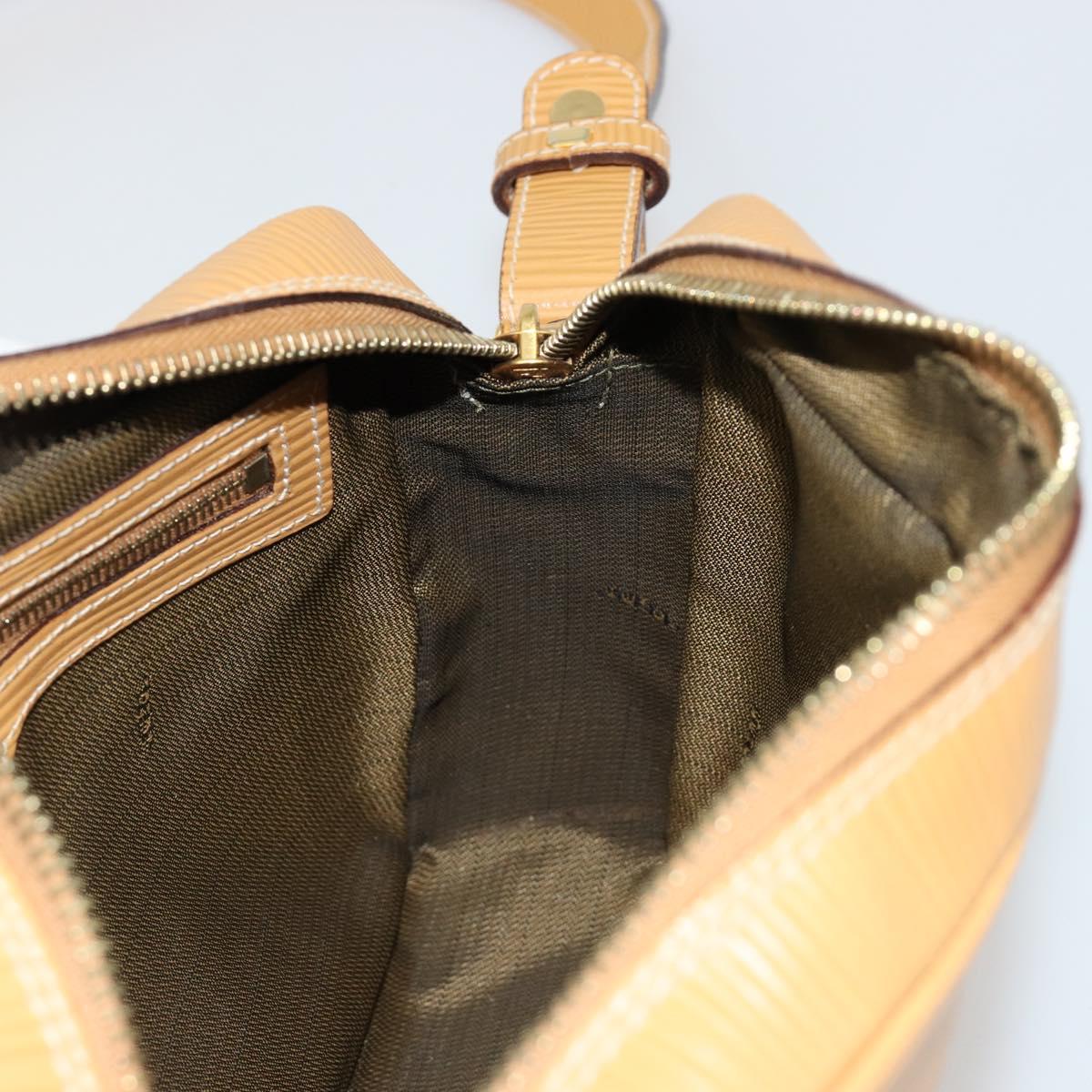 FENDI Shoulder Bag Leather Beige Gold