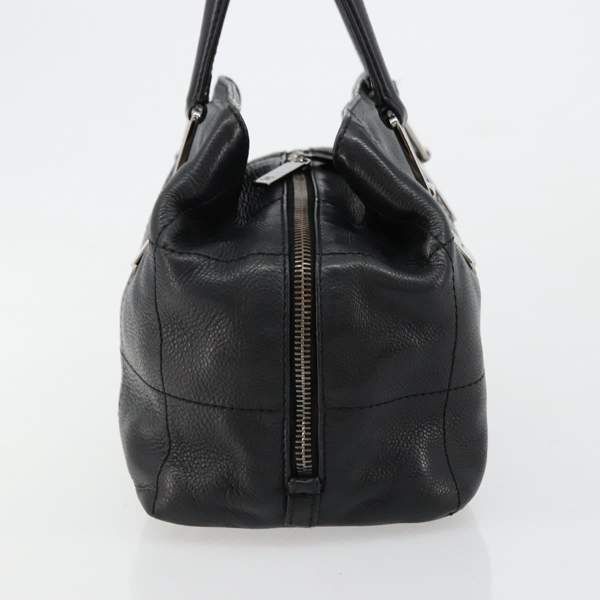 CHANEL Handbag Caviar Skin Black Silver CC