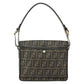 FENDI Zucca Canvas Shoulder Bag Black Brown