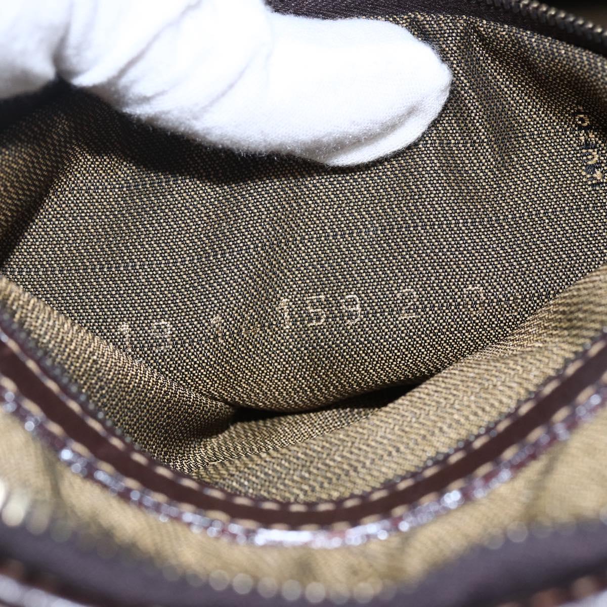 FENDI Zucca Canvas Hand Bag Black Brown Auth