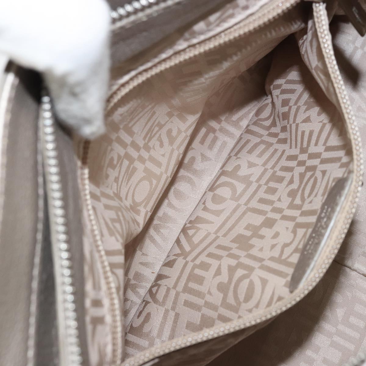 Salvatore Ferragamo Hand Bag Leather Silver