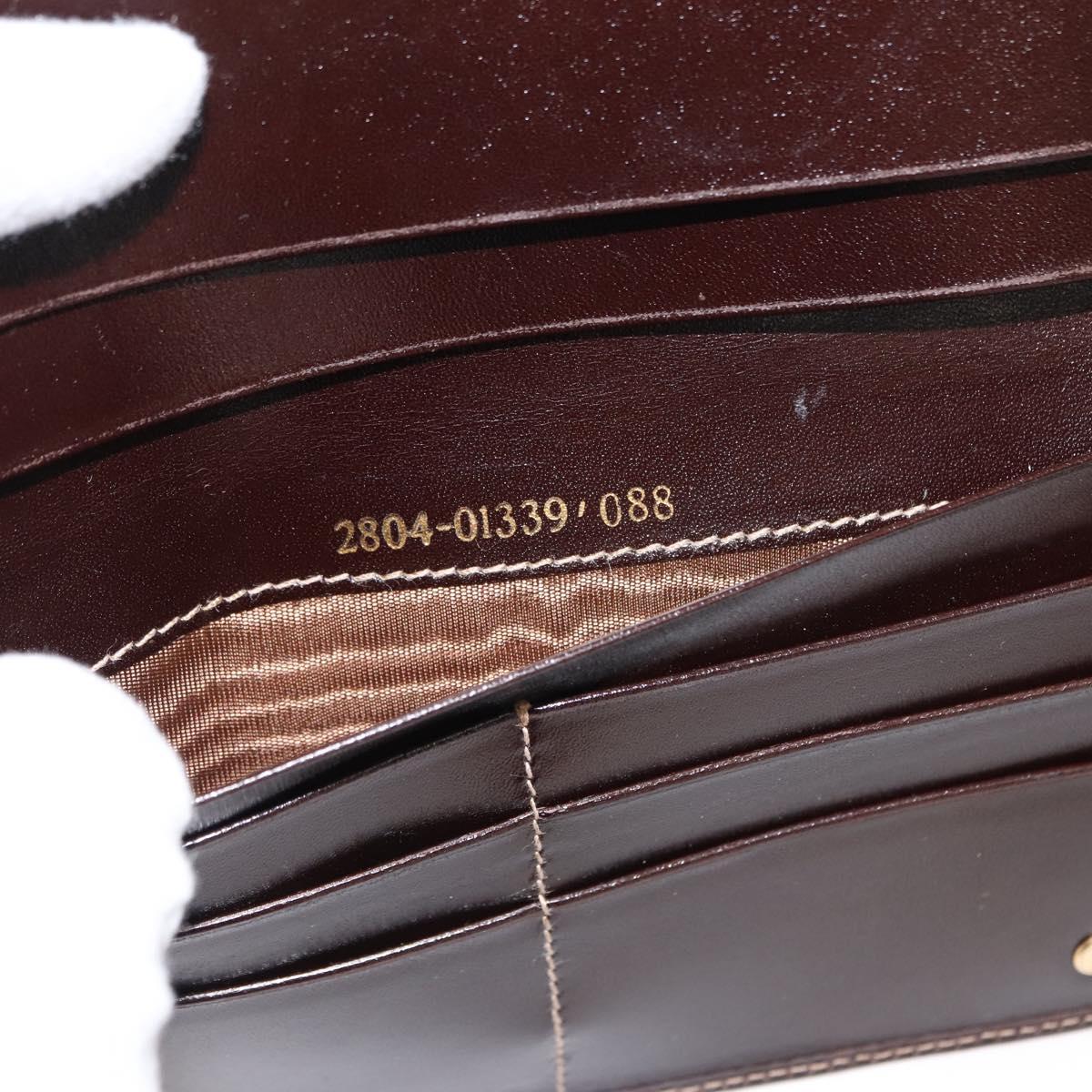 FENDI Zucca Canvas Long Wallet Black Brown
