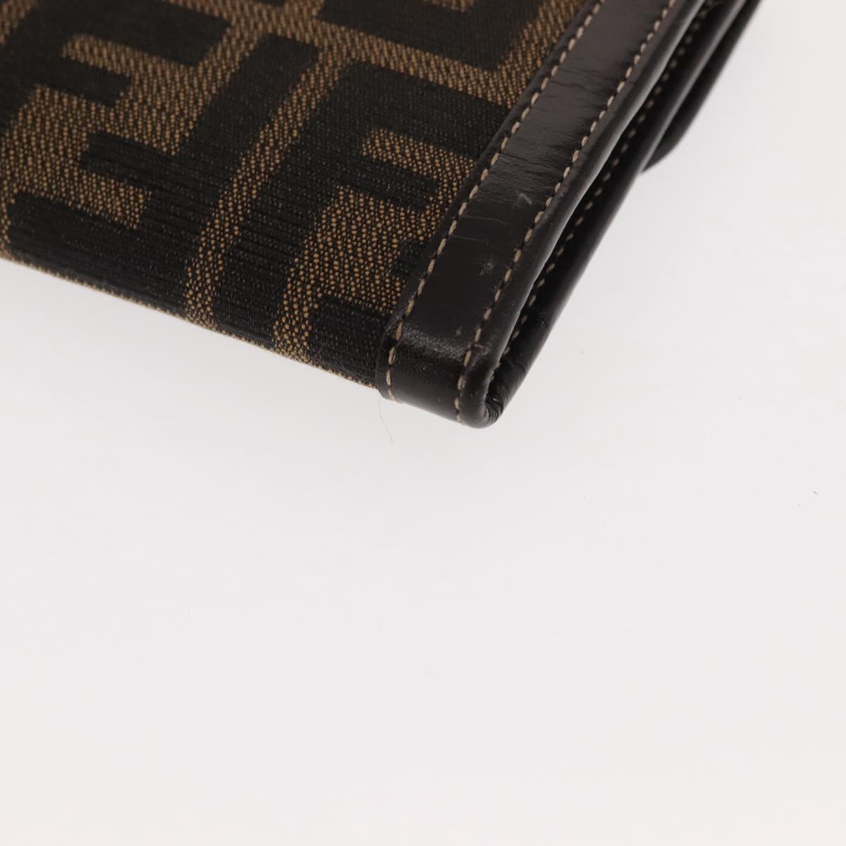 FENDI Zucca Canvas Long Wallet Black Brown