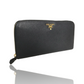 PRADA SAFFIANO ROUND ZIP LONG WALLET GOLD