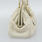 PRADA Hand Bag Vitello Daino Leather White Gold