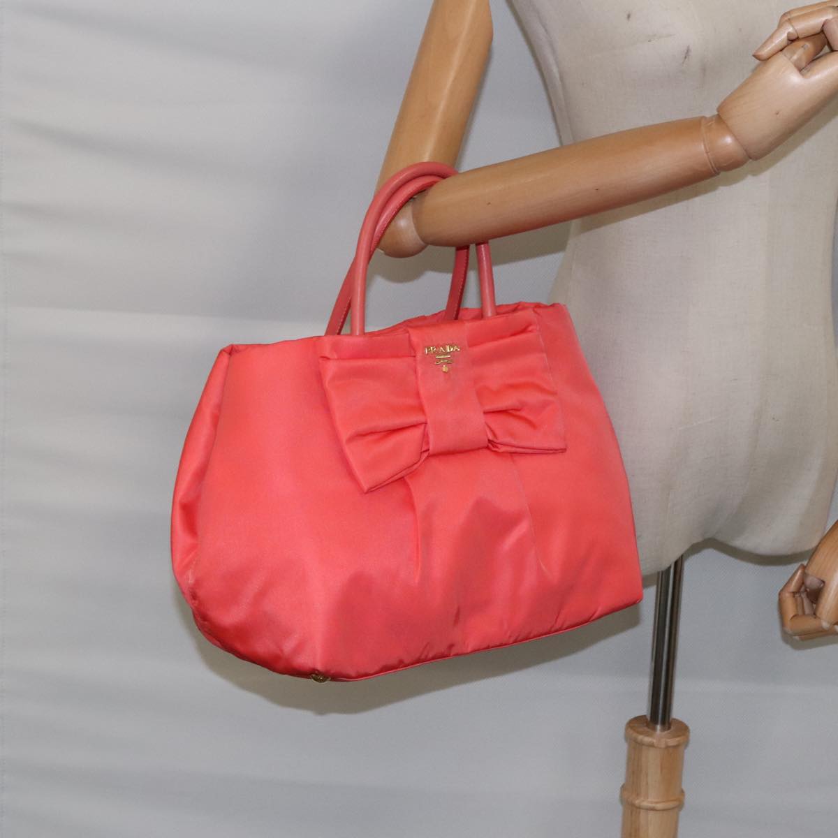 PRADA Hand Bag Nylon Sunset Gold