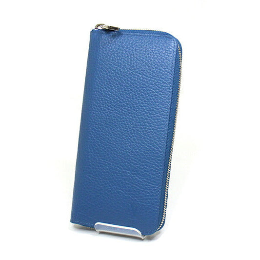 LOUIS VUITTON Long Wallet Purse M58411 Taurillon Clemence Blue Silver Metal Zippy wallet Vertical mens Used Authentic