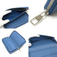 LOUIS VUITTON Long Wallet Purse M58411 Taurillon Clemence Blue Silver Metal Zippy wallet Vertical mens Used Authentic
