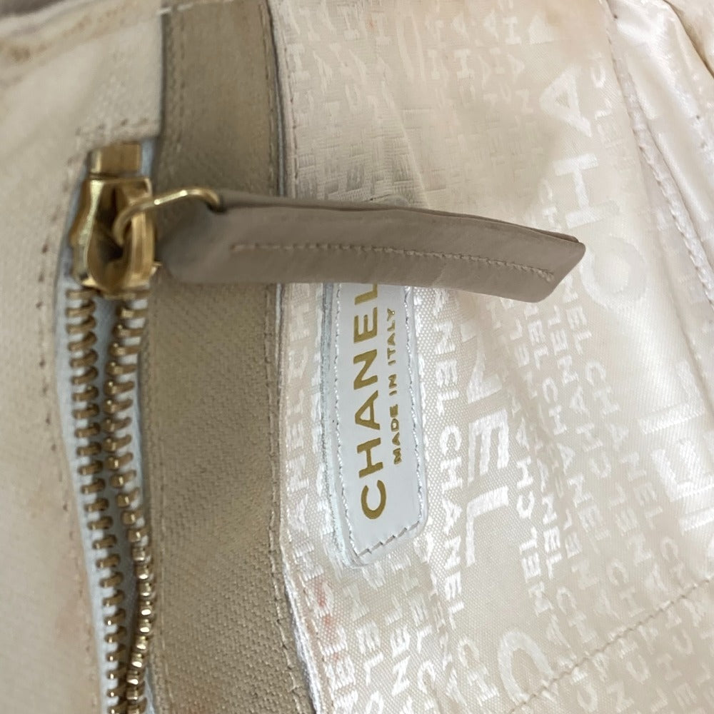 CHANEL Tote Bag canvas beige Shoulder CC COCO Mark Marshmallow Women Used Authentic