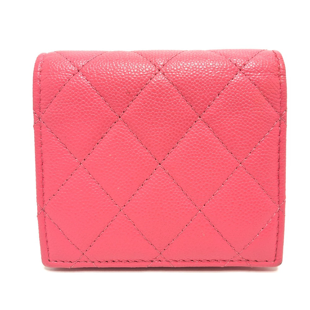CHANEL Folded wallet AP3178 Caviar skin pink Matrasse Small flap wallet