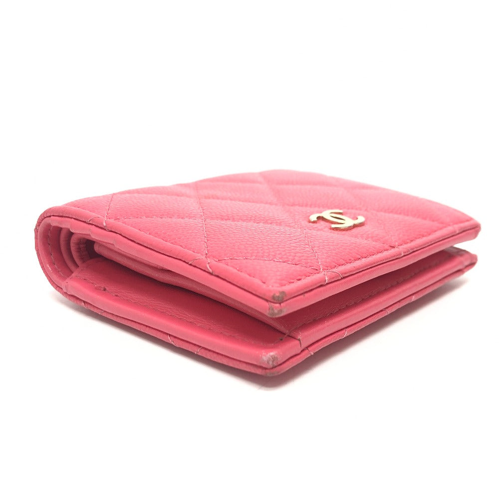 CHANEL Folded wallet AP3178 Caviar skin pink Matrasse Small flap wallet