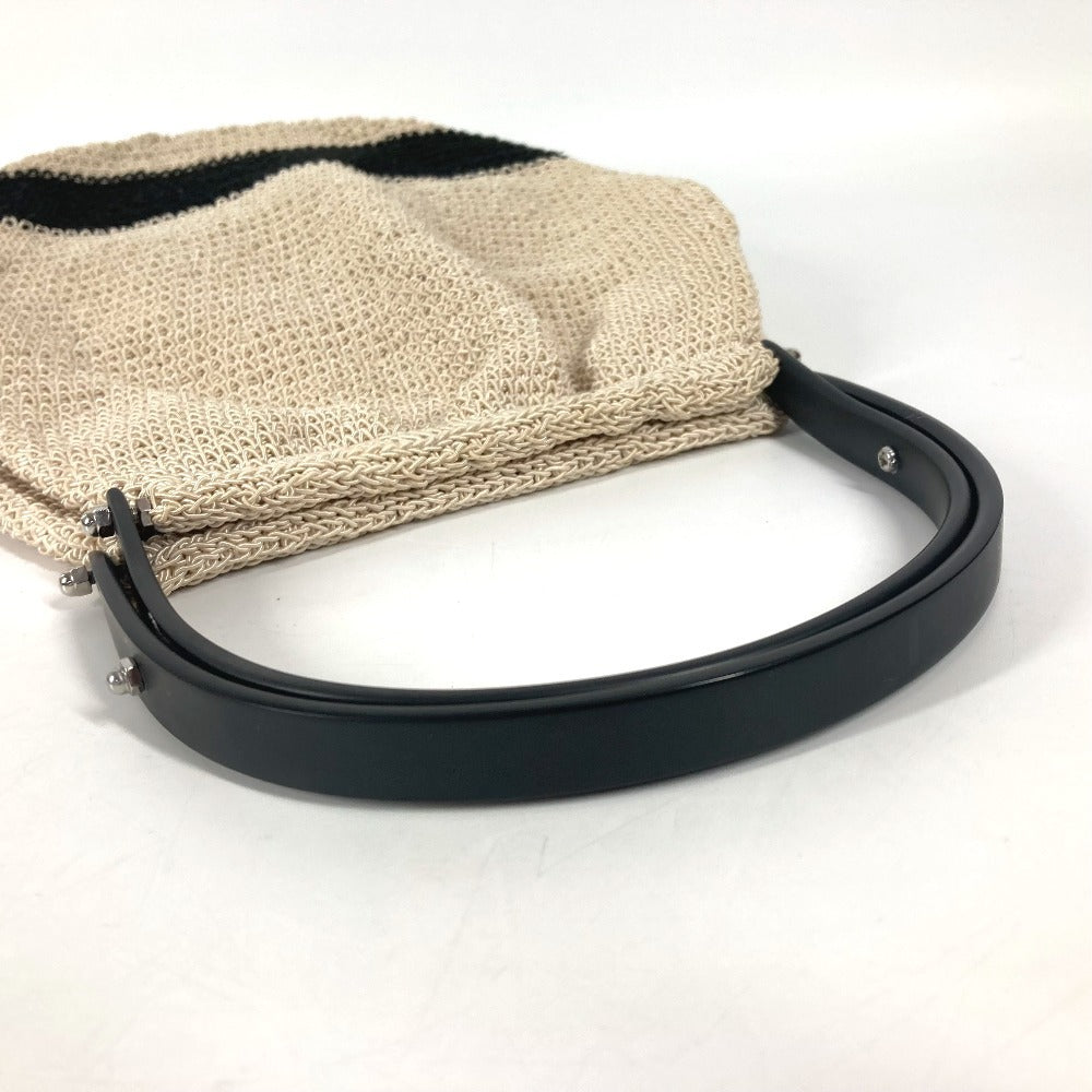 CHANEL Handbag canvas beige logo mesh Women Used Authentic
