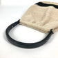 CHANEL Handbag canvas beige logo mesh Women Used Authentic