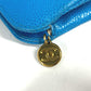 CHANEL Pouch Caviar skin blue Multi pouch CC COCO Mark Women Used Authentic