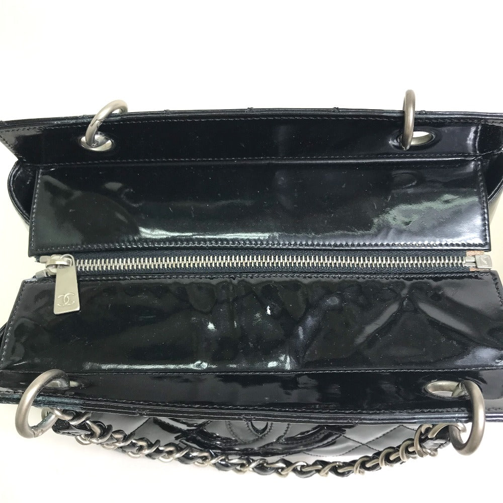 CHANEL Handbag enamel black Tote Bag CC COCO Mark Women Used Authentic