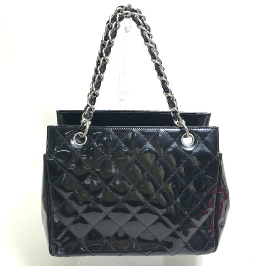 CHANEL Handbag enamel black Tote Bag CC COCO Mark Women Used Authentic