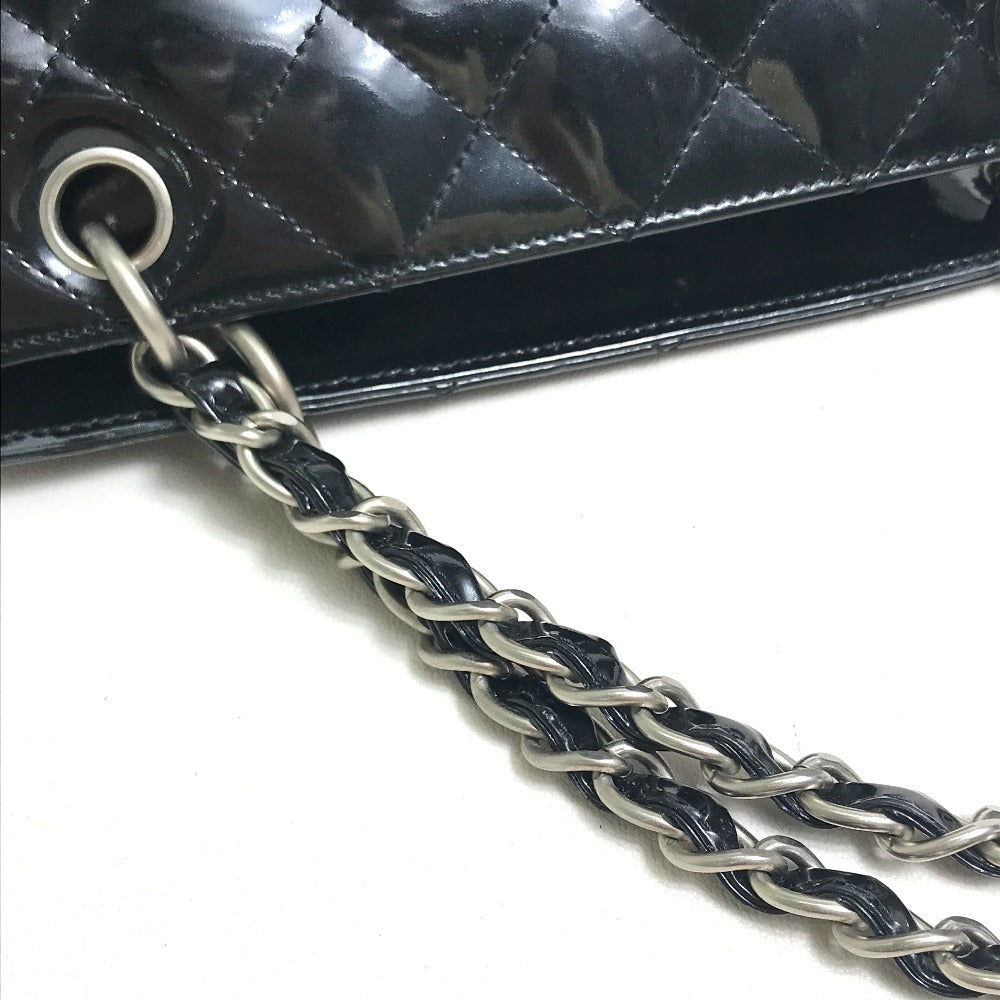 CHANEL Handbag enamel black Tote Bag CC COCO Mark Women Used Authentic