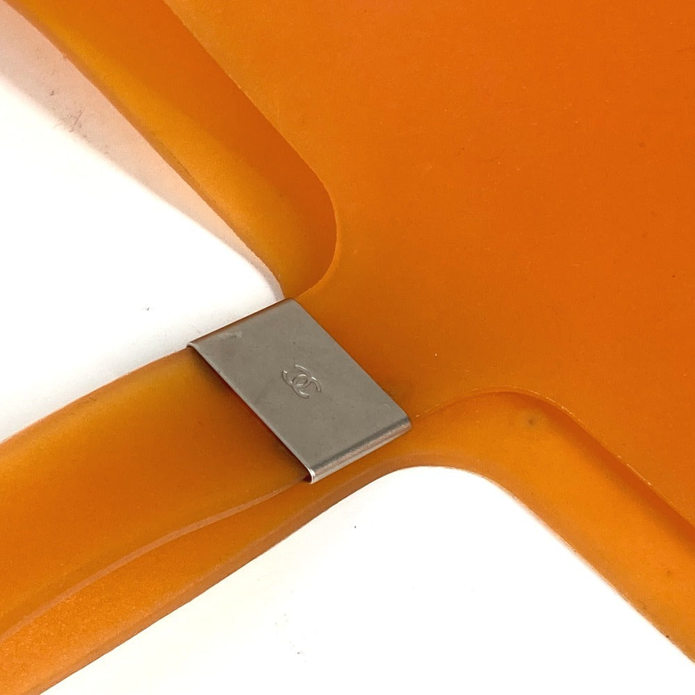 CHANEL Shoulder Bag rubber Orange logo big size