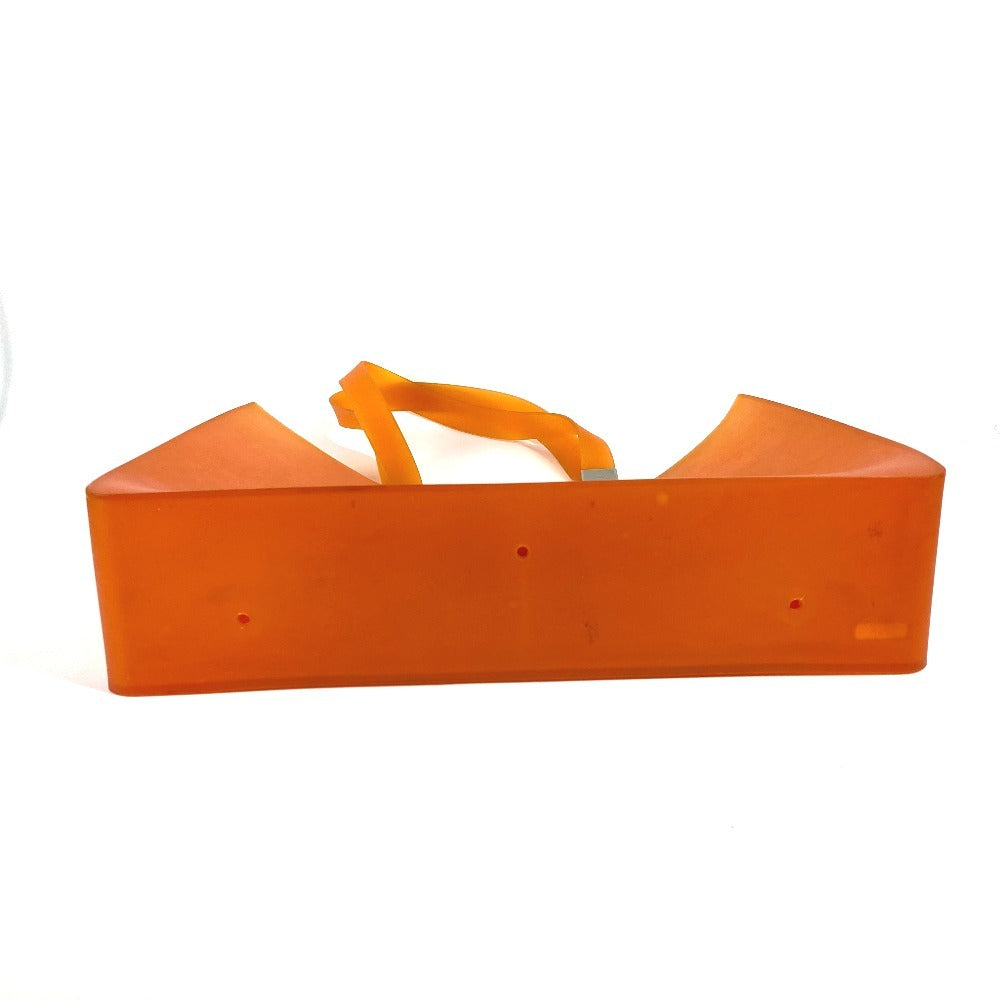 CHANEL Shoulder Bag rubber Orange logo big size