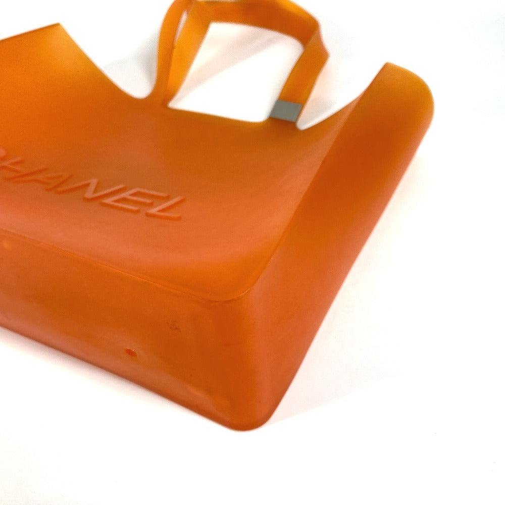CHANEL Shoulder Bag rubber Orange logo big size