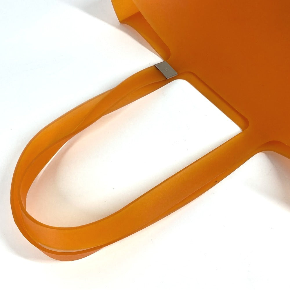 CHANEL Shoulder Bag rubber Orange logo big size