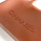 CHANEL Shoulder Bag rubber Brown logo beach bag