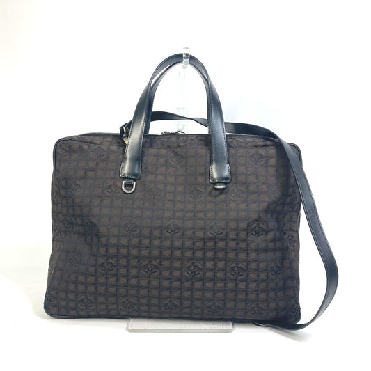 CHANEL Business bag Nylon, Leather Brown New travel line Handbag Women Used Authentic
