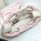 CHANEL Shoulder Bag cotton pink beach bag shoulder CC COCO Mark Border Pile