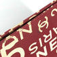 CHANEL Pouch canvas Red Bysy line logo Women Used Authentic