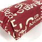 CHANEL Pouch canvas Red Bysy line logo Women Used Authentic