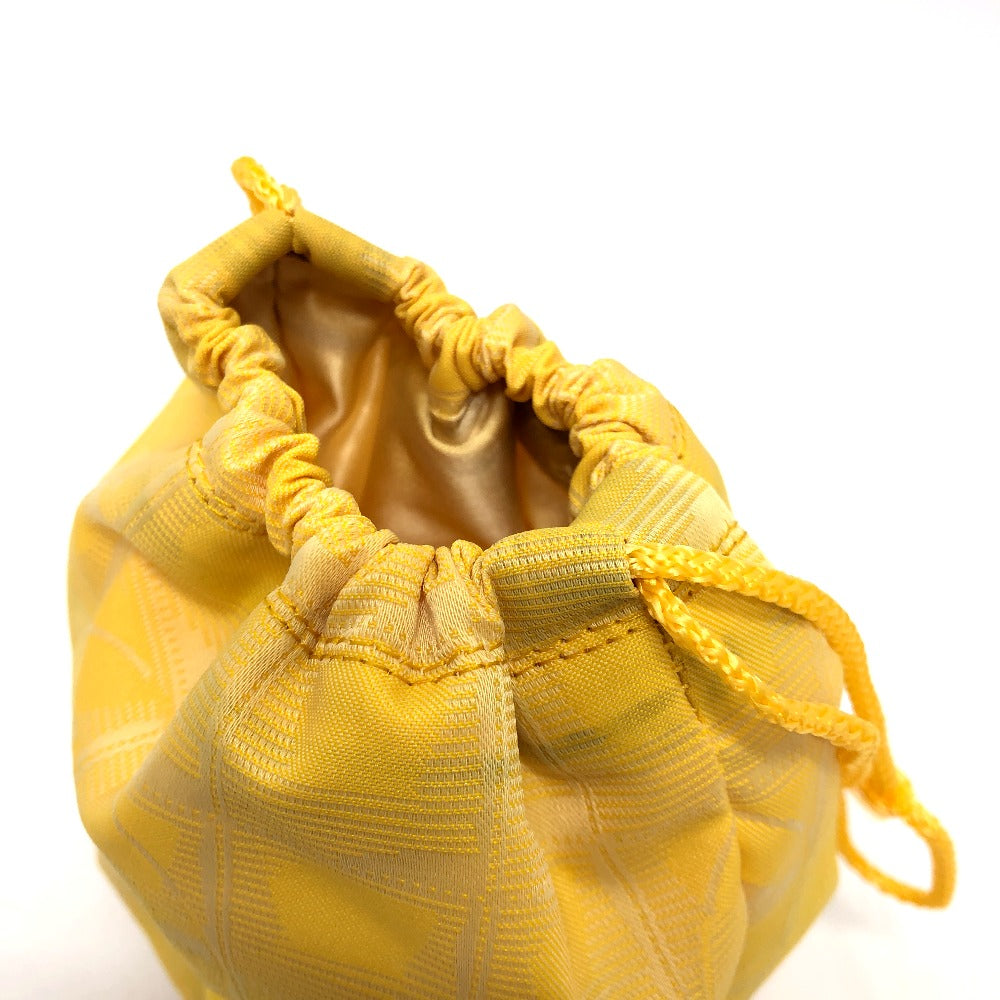 CHANEL Pouch ‚`14355 canvas yellow New Travel Line Drawstring Makeup Case Women Used Authentic