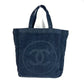 CHANEL Tote Bag pile black logo CC COCO Mark