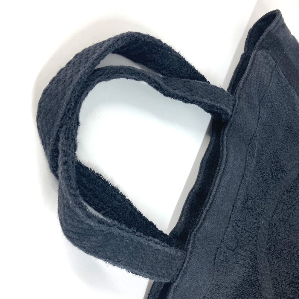 CHANEL Tote Bag pile black logo CC COCO Mark