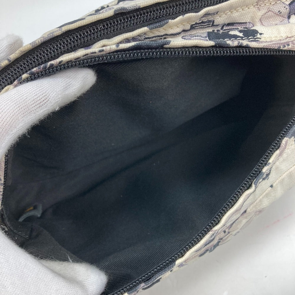 CHANEL Shoulder Bag canvas black Airline Women Secondhand Authentic