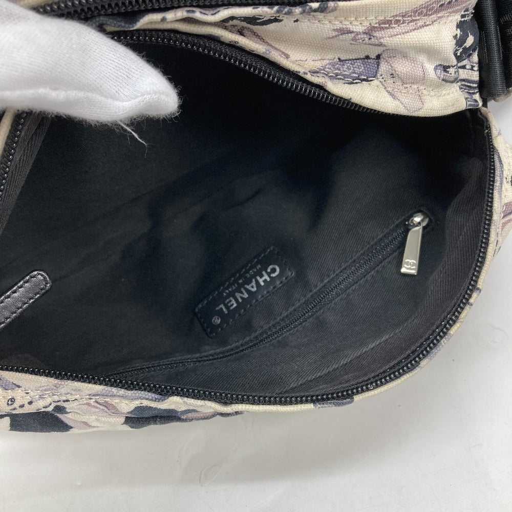 CHANEL Shoulder Bag canvas black Airline Women Secondhand Authentic