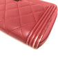 CHANEL Long Wallet Purse A68733 lambskin Rose Boy chanel Women Used Authentic