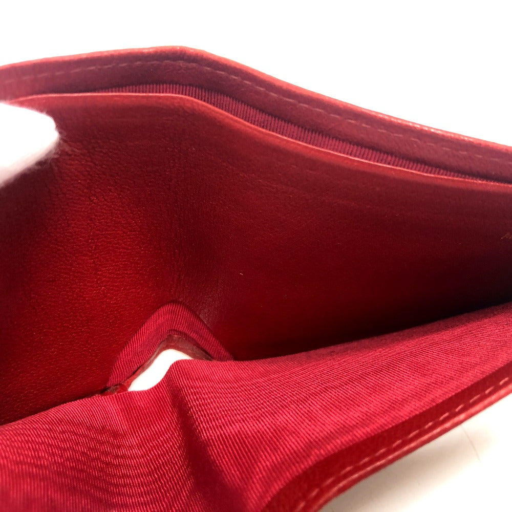 CHANEL Folded wallet lambskin Red Pico Lore Women Used Authentic
