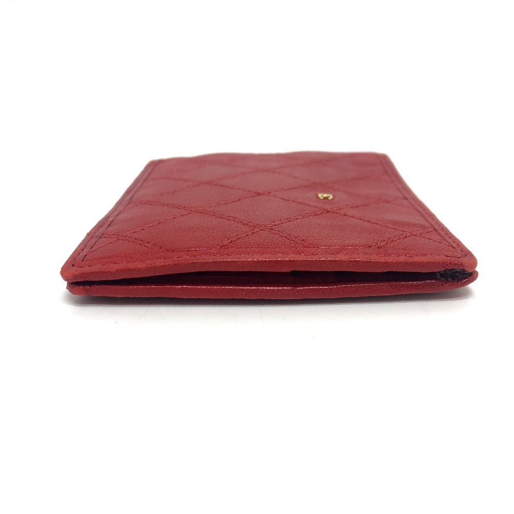 CHANEL Folded wallet lambskin Red Pico Lore Women Used Authentic