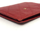CHANEL Folded wallet lambskin Red Pico Lore Women Used Authentic