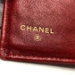 CHANEL Folded wallet lambskin Red Pico Lore Women Used Authentic