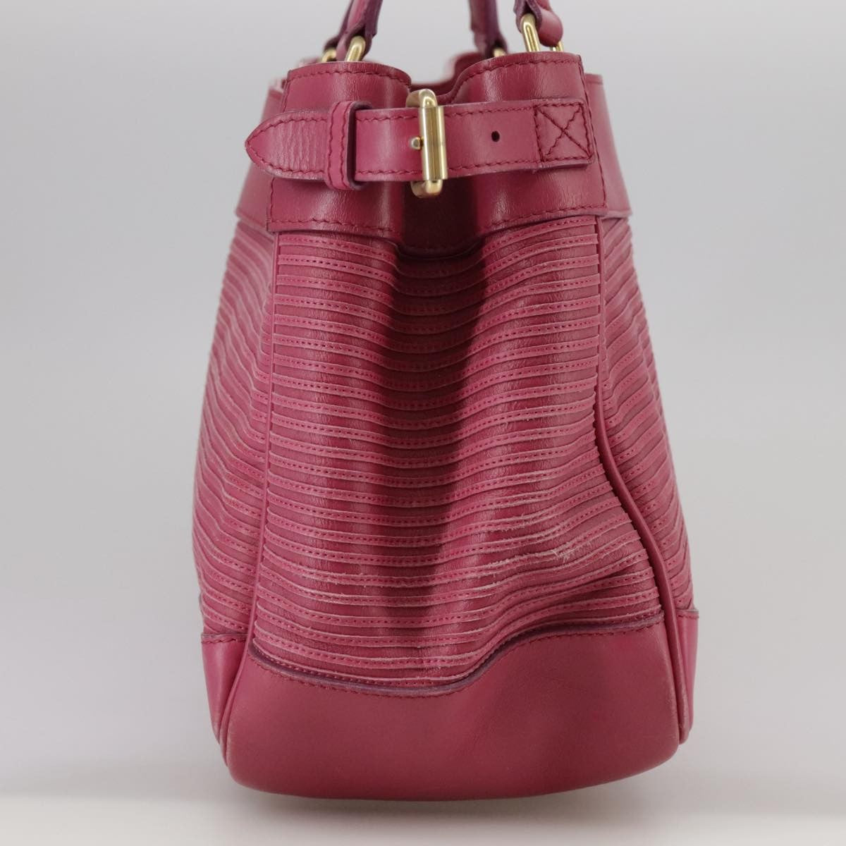 BURBERRY Blue Label Leather Hand Bag Pink Gold